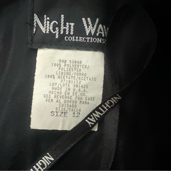 VTG 90 Y2K Prom Dress Black Whimsigoth Glam Vamp Satiny Slinky Sexy Maxi Gown 12 - Picture 4 of 6